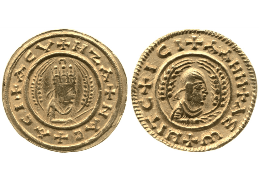 Image of Aksumite Coin Showing King Ezana, Circa 340-400