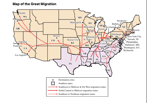 Map of The Great Migration